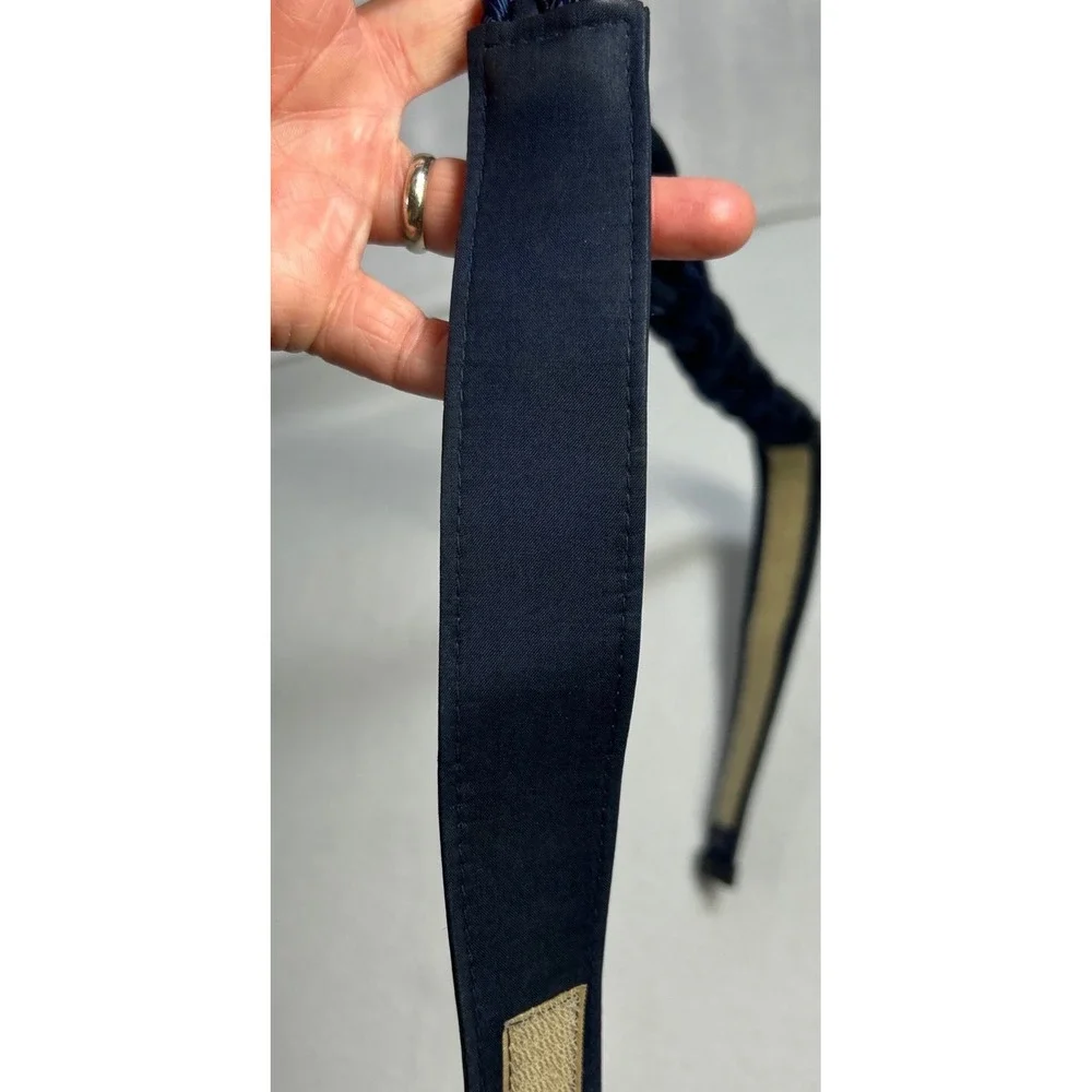 VTG Ginnie Johansen Inc. Braided Wrap Belt Navy 100% Silk 24